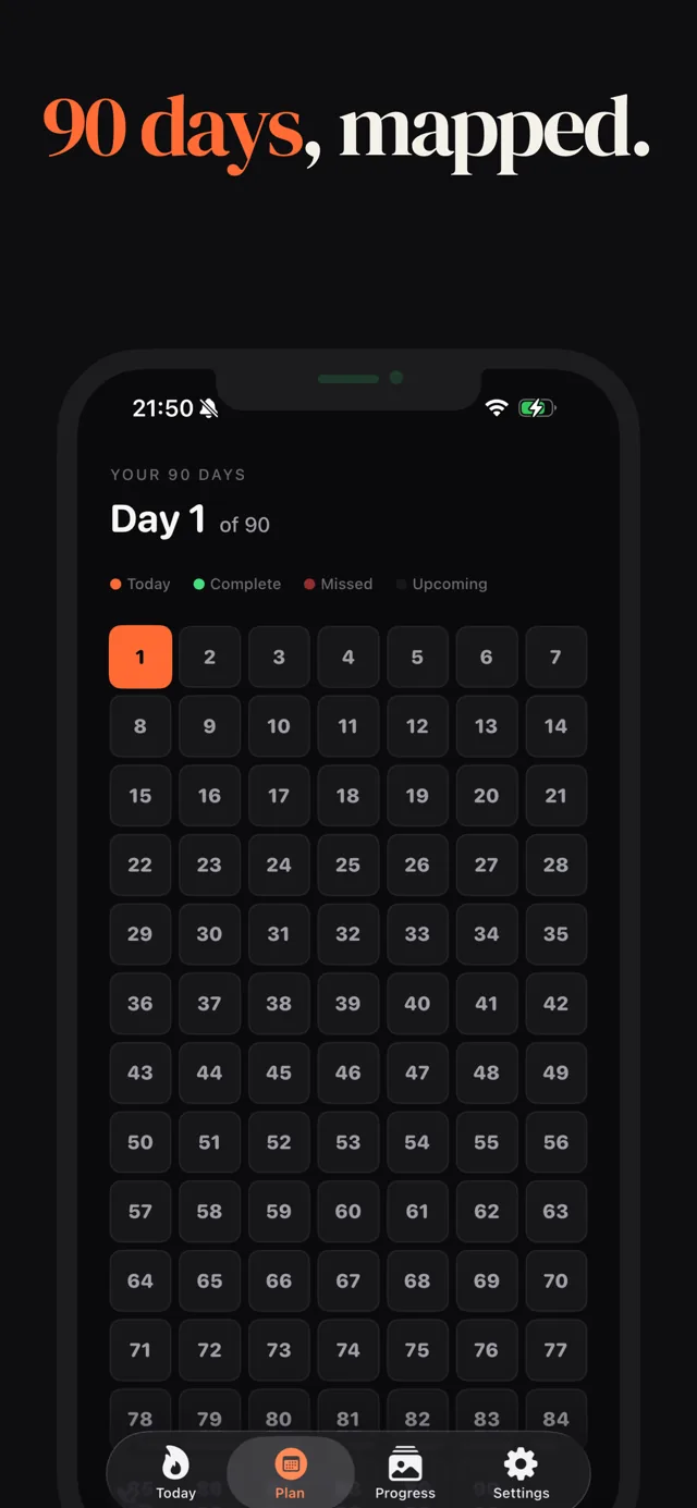 Screenshot from the Ninety App Store listing